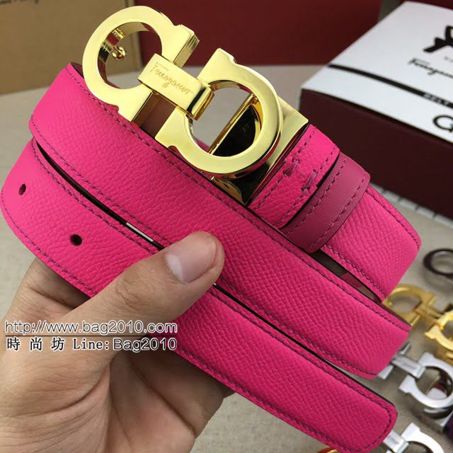 菲拉格慕女士皮帶 Ferragamo雙面牛皮經典純銅五金腰帶  jjp2033